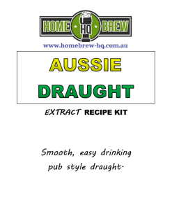 HQ Aussie Draught Recipe Kit
