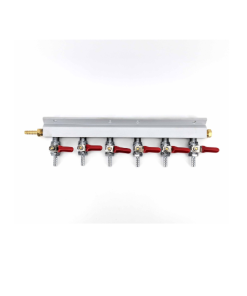 Manifold Gas Line Splitters With Check Valves (1/4" Thread, 6mm Barb)  - Select your size