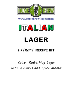 HQ Italian Lager Recipe Kit