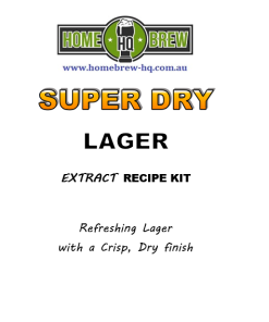 HQ Super Dry Lager Recipe Kit